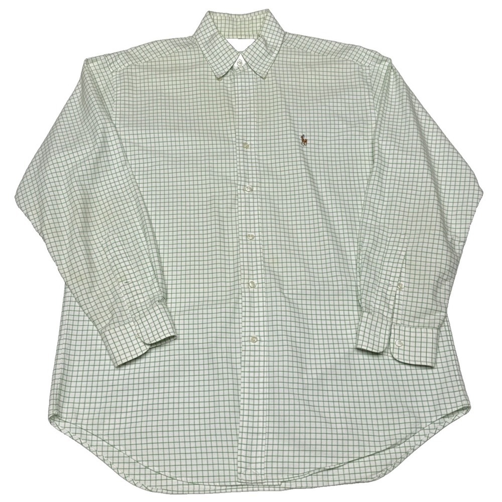 Ralph Lauren Blake Green Checkered Shirt Mens M Long Sleeve Button Down